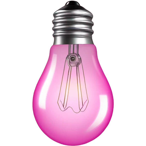 A fully pink light bulb, metallic base also must be pink emoji