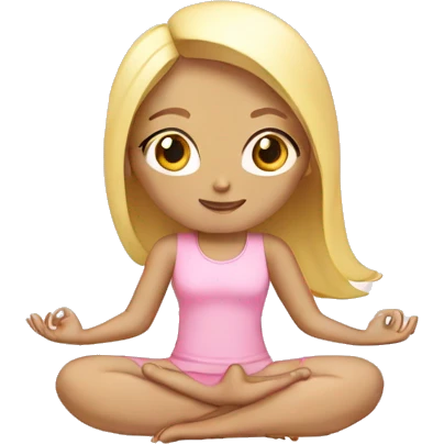 blonde yoga girl light pink clothes n emoji