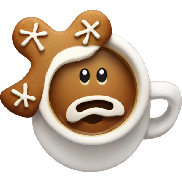 Coffee with gingerbread emoji