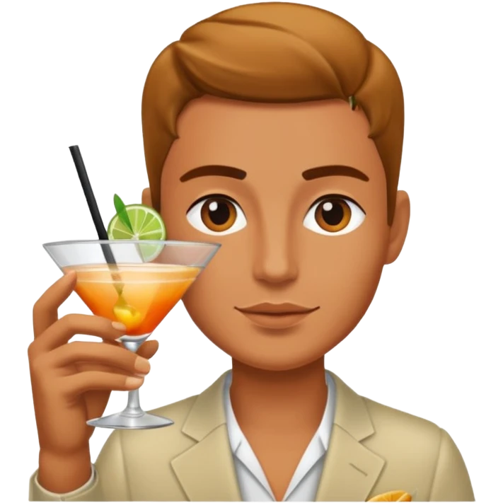 A person drinking a cocktail  emoji