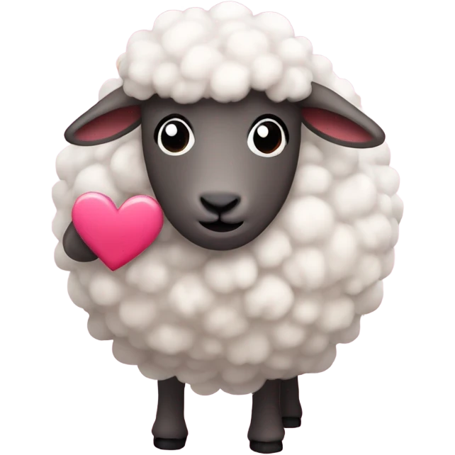 Sheep being in love, pink flur  emoji