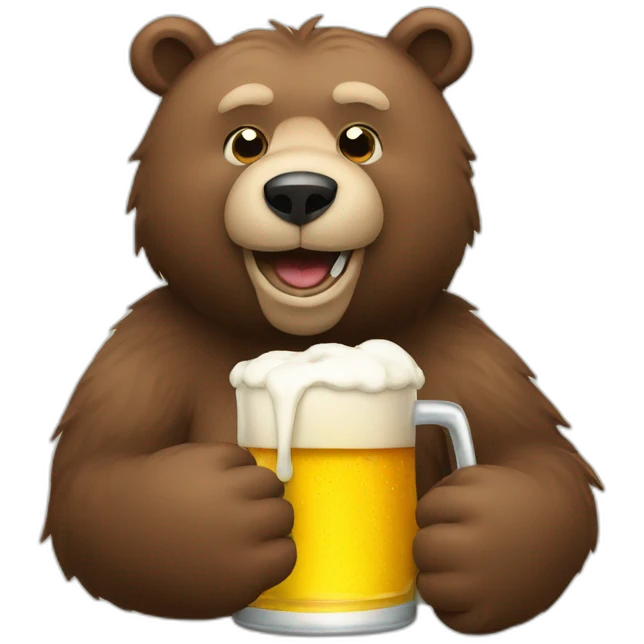 Bear-drink-beer emoji
