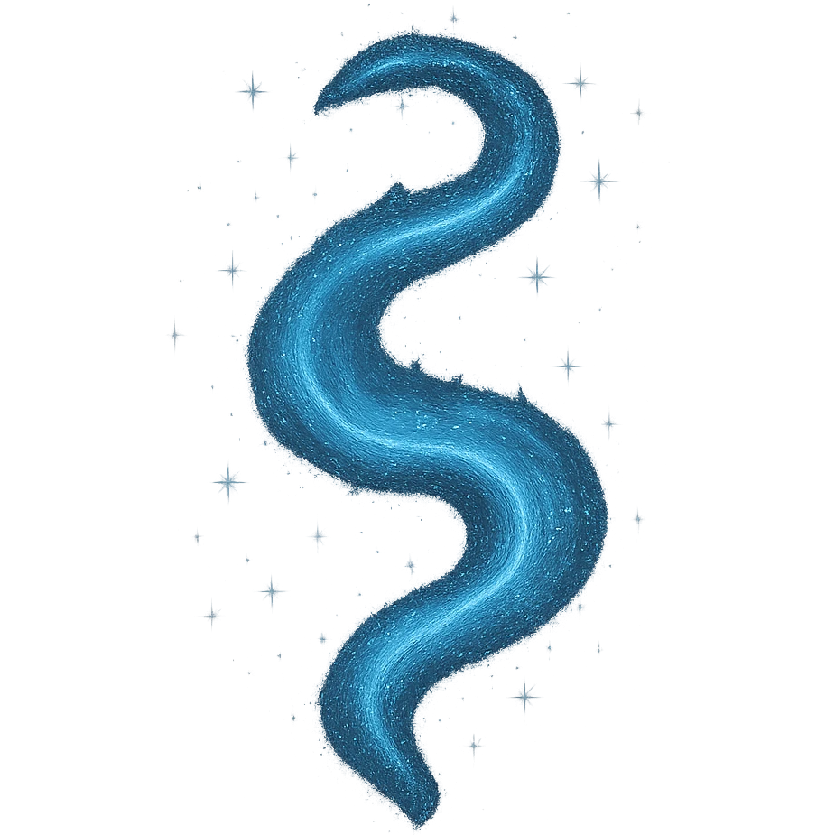 a blue sparkle magic whisp, swirling and mystical, with shimmering effects, on transparent background emoji