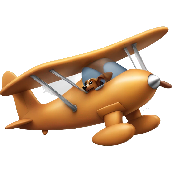 Sausage dog in a plane emoji
