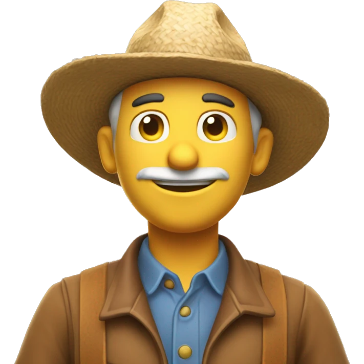 Adult Farmer, toon match game 3D character rendered emoji