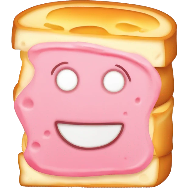 Grilled cheese sandwich with pink cheese ￼ emoji