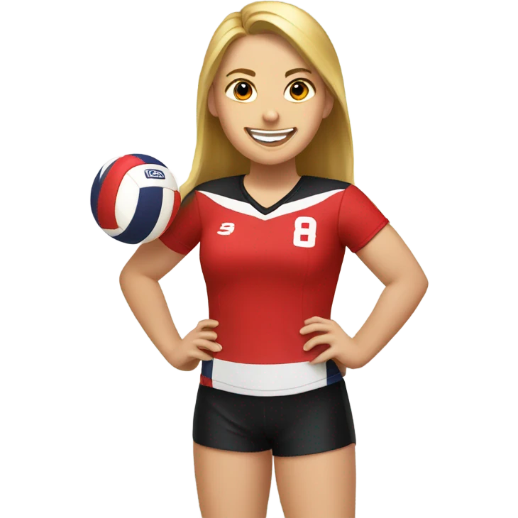 Red girls volleyball  emoji