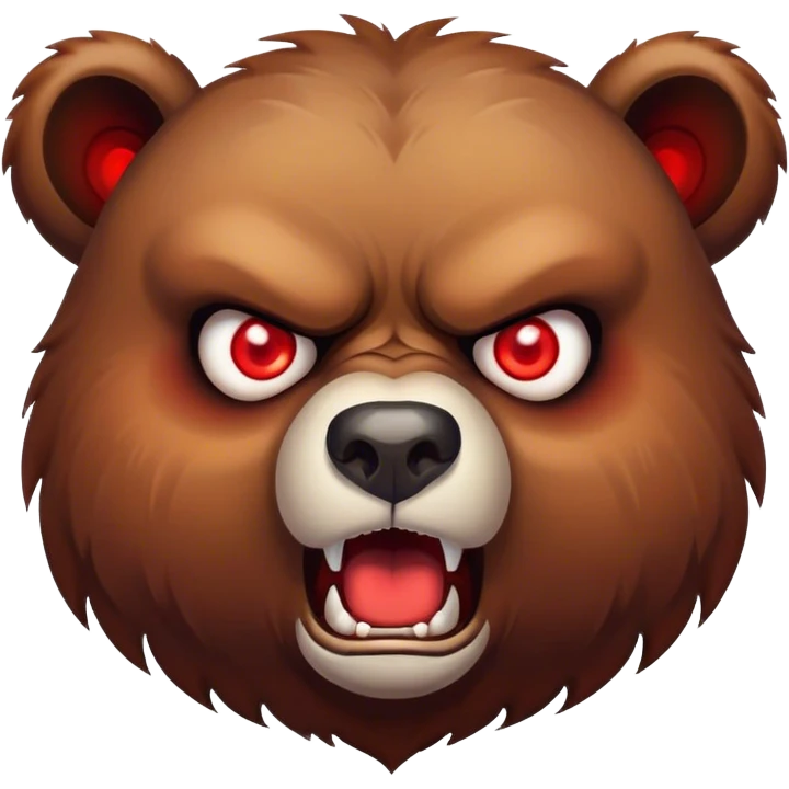 angry bear with red eyes  emoji
