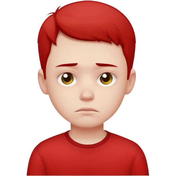Sad boy with red shirt emoji