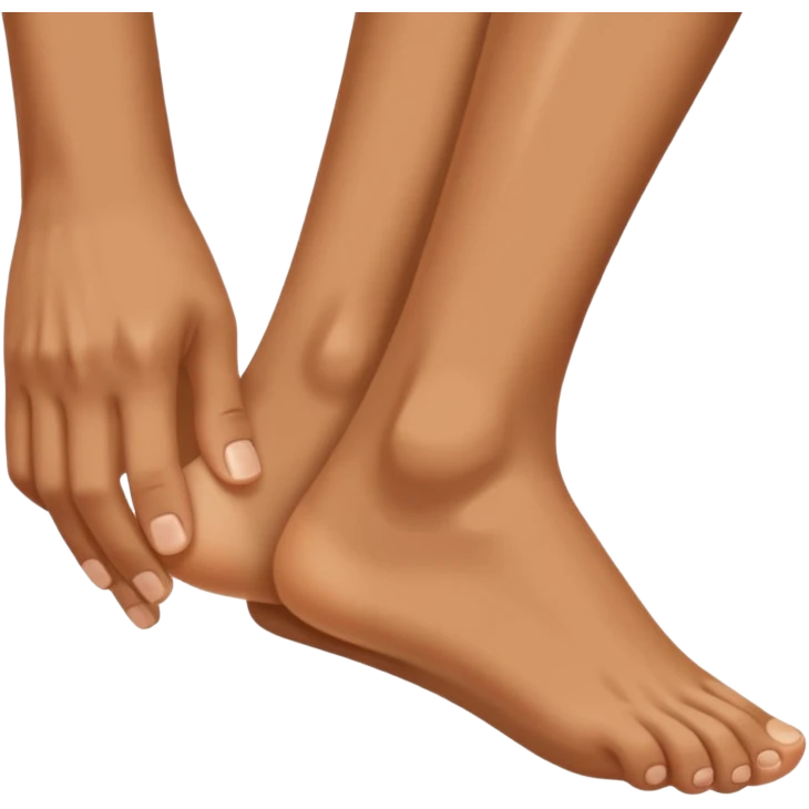 holding a foot by hand emoji