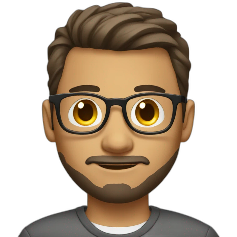 tunisian young finance guy round glasses with beard and fade short haircut emoji