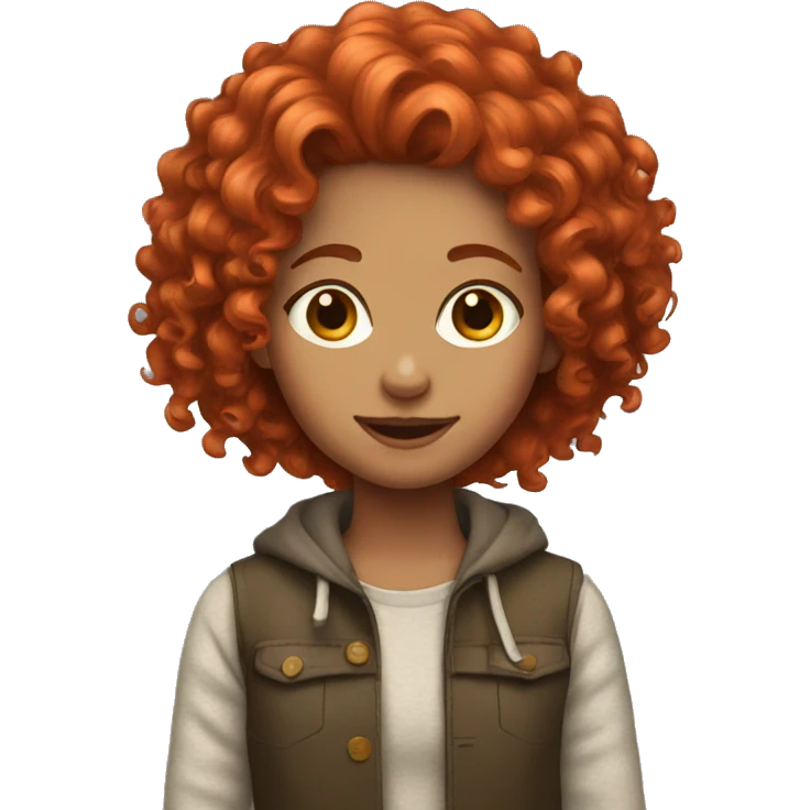 Girl with curly red hair  emoji