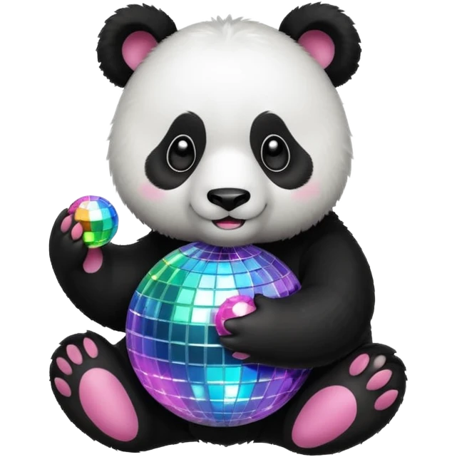 Panda with a discoball emoji