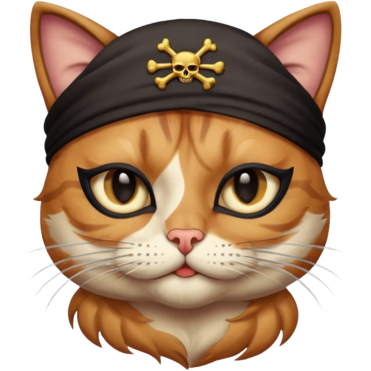 pirate cat with human body one eye mask emoji