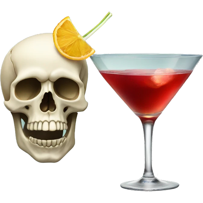 Cocktail in a skull emoji