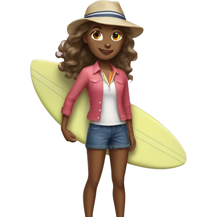 Preppy surfer girl  emoji