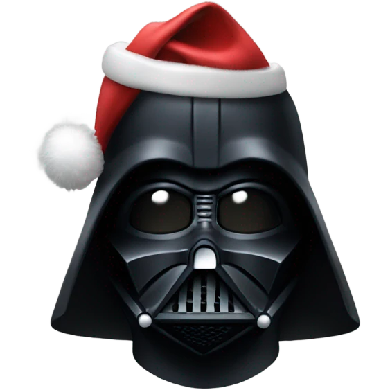 Vader wearing Santa hat emoji