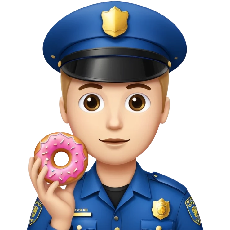 Police with donut in hand emoji