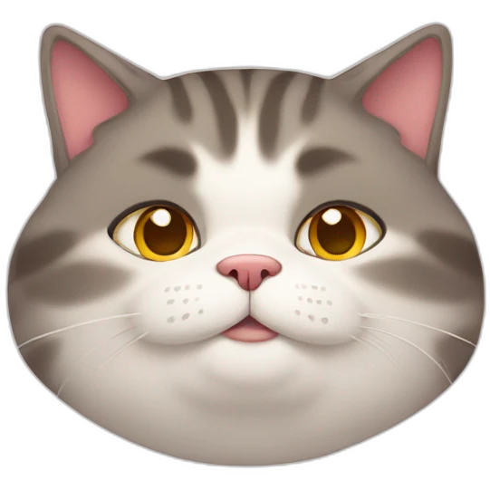 Overweight fat obese cat emoji