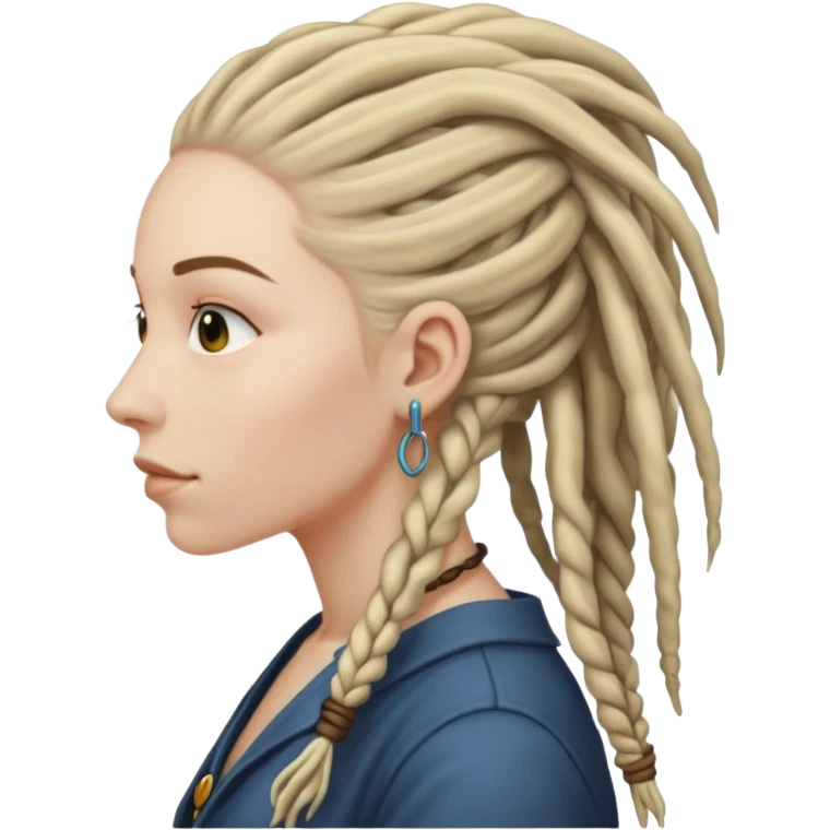 white woman with dreadlocks side view emoji