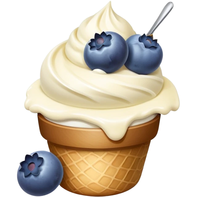 Blueberries with ice cream emoji