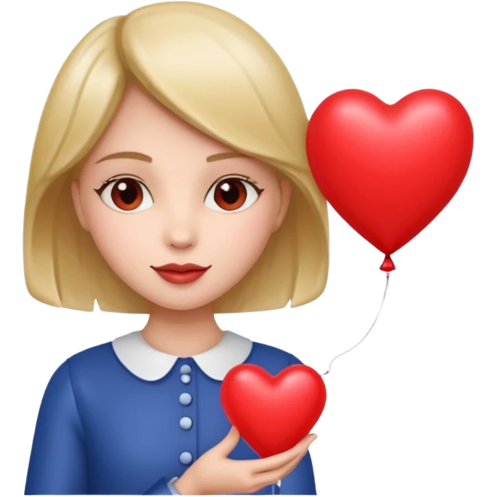 Lady with heart balloon emoji