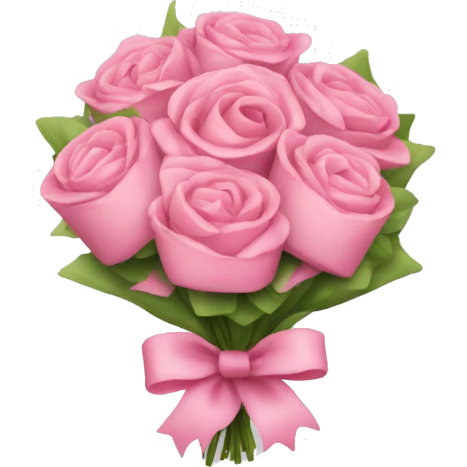 Cute pink bow wrapped around bouquet  emoji