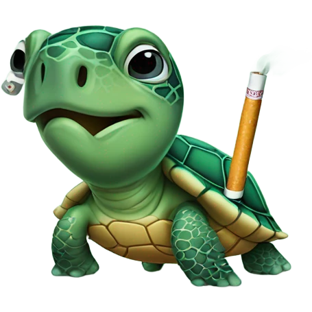 Sea turtle smoking emoji