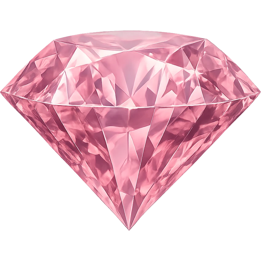 pink diamond, digital illustration emoji