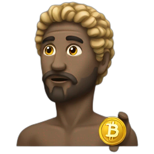 God holding bitcoin  emoji
