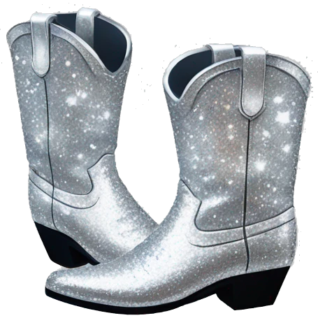 silver sparkly cowboy boots emoji