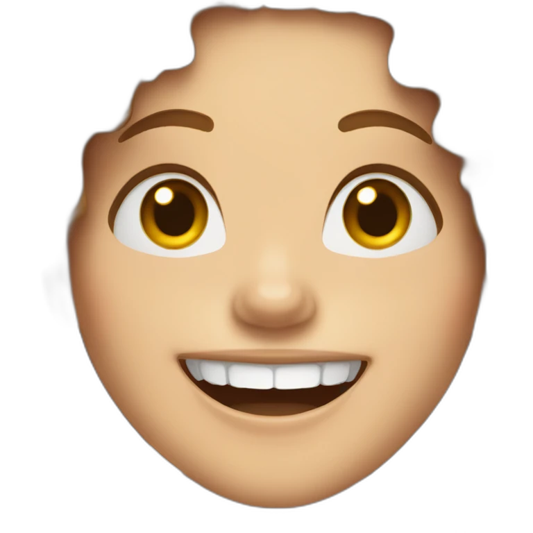 White girl with Curly brown hair laughing emoji