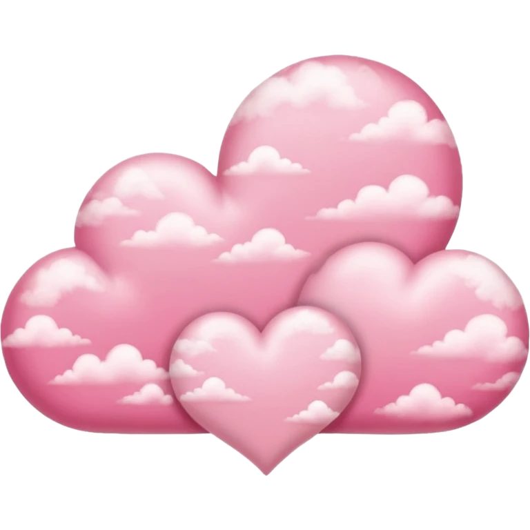 Dreamy pink aesthetic clouds with hearts emoji