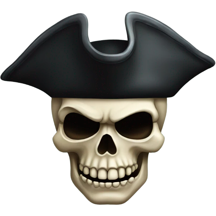 Dark mean pirate skull emoji