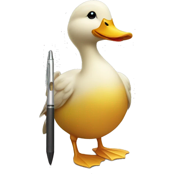 duck holding pen emoji
