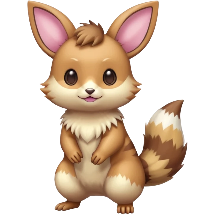 Kawaii Shiny Colorful Pastel Furret-Eevee-fusion Full Body emoji