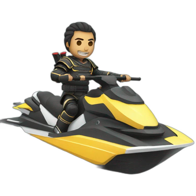 Samurai with jetski emoji
