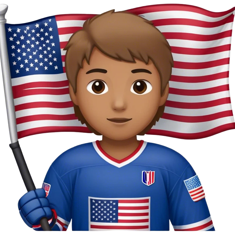Hockey player with American flag emoji