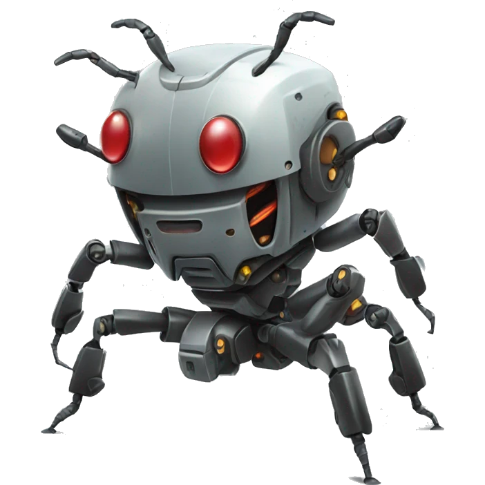 Robot fighting bug emoji