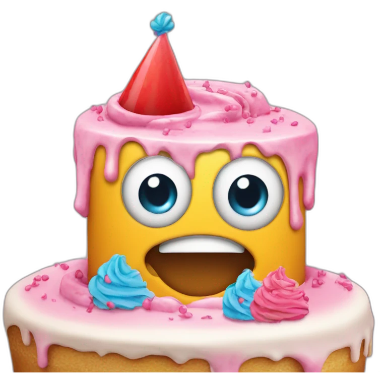 party face emoji with popper and cake emoji
