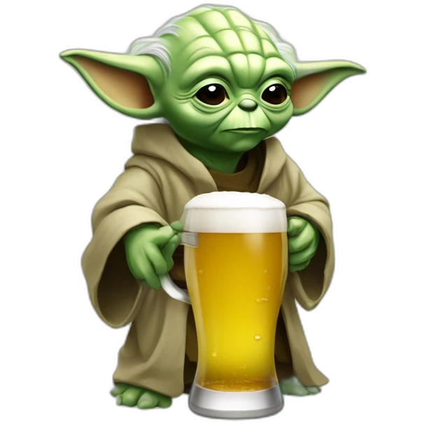 Yoda qui boit une bière emoji