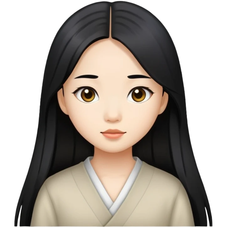 asian girl with long black straight hair emoji