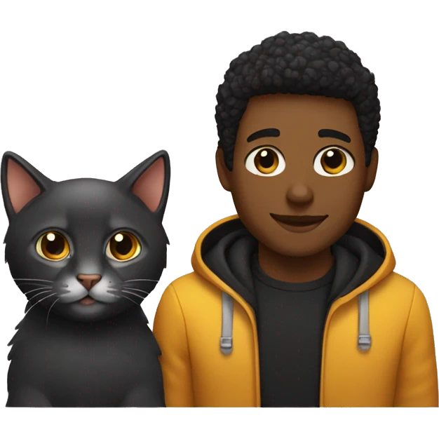 Persona con un gatito negro  emoji