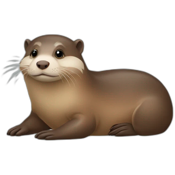 Loutre sur un cochon emoji