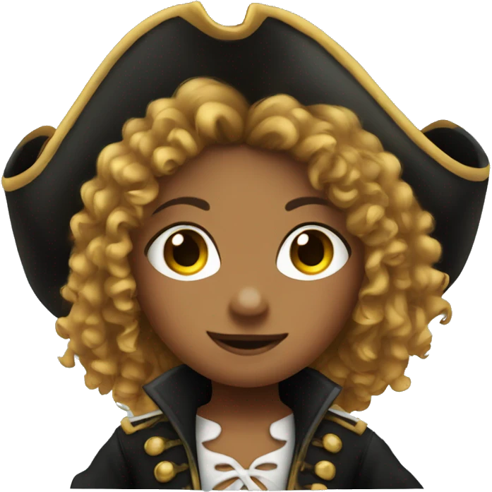 girl with curly hair dressed up as a pirate  emoji