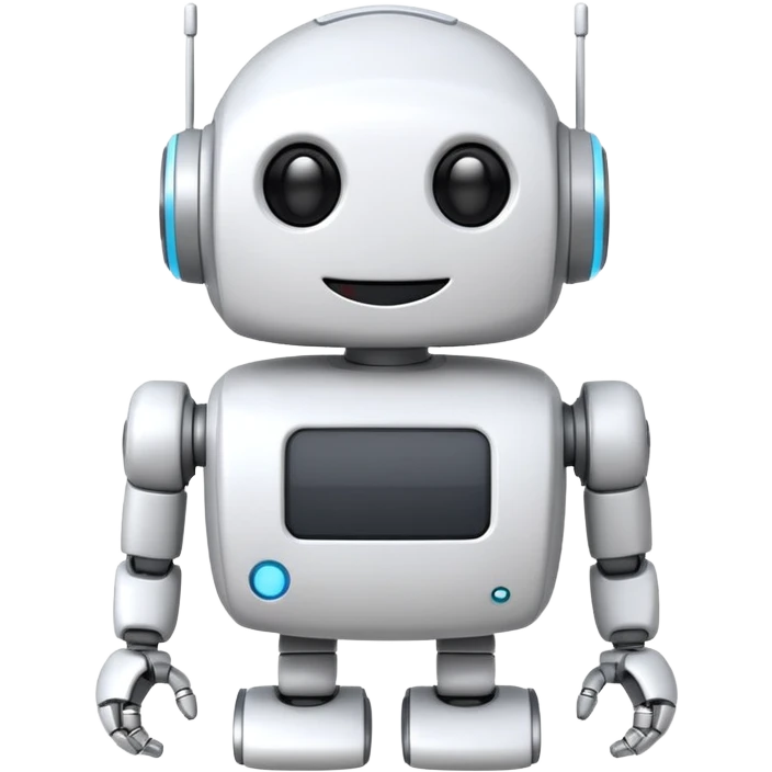 robot cartoon simple kid toy white innocent funny gudget friendly smiley round adorable music emoji