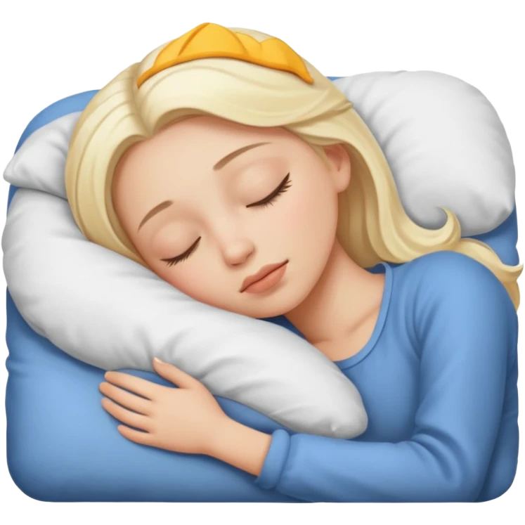 White blonde girl sleep emoji