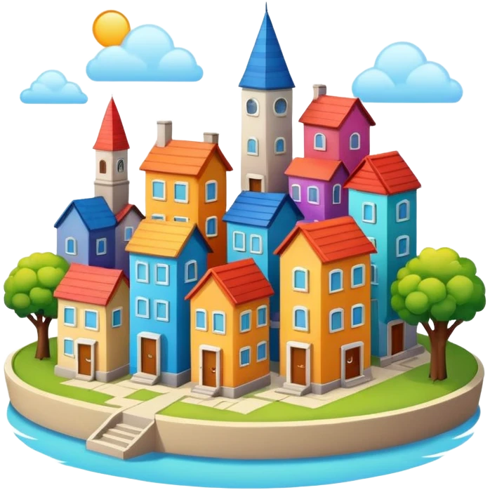 little city and small home emoji