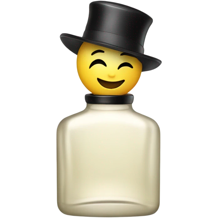smiling perfume with black cap emoji