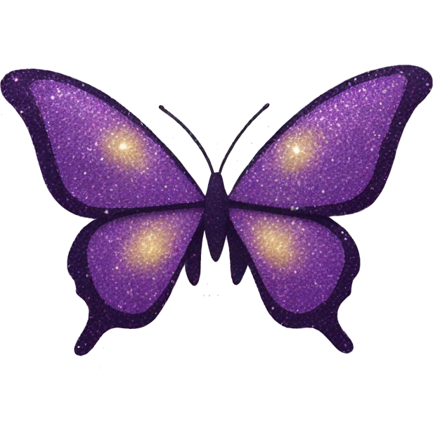 Purple glitter butterfly emoji